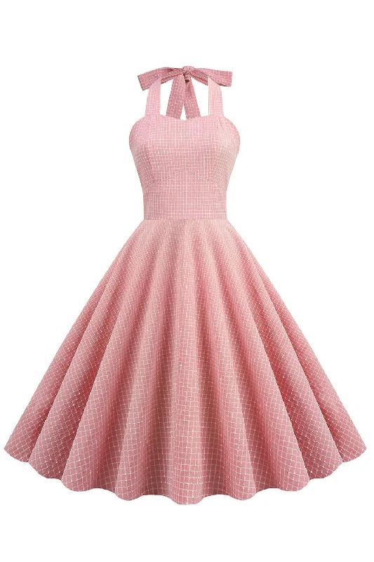 Save Money, Shop Happy!Halter Plaid 1950s Swing Dress