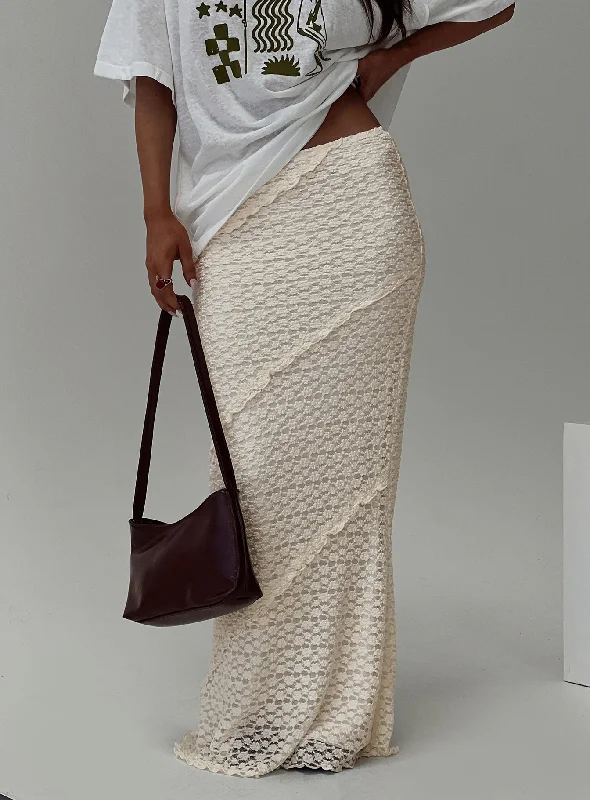Crazy Discounts Inside!Incandescent Maxi Skirt Cream