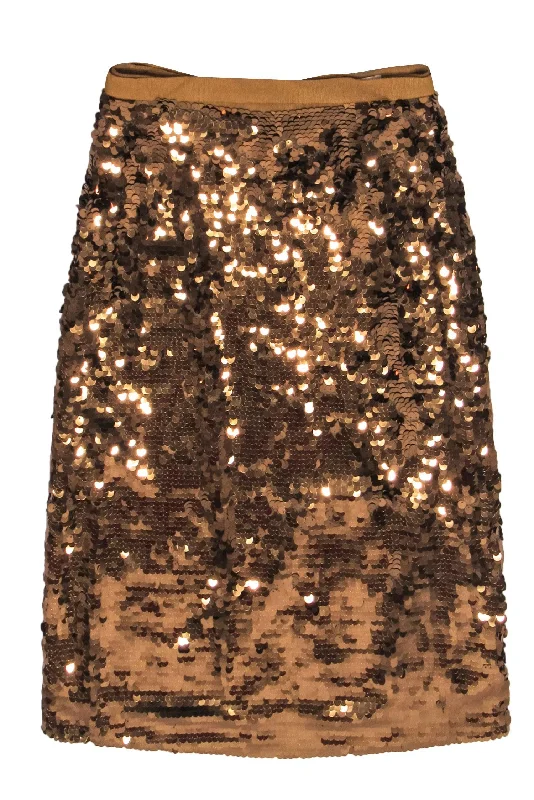 Buy More, Save More!J.Crew Collection - Gold Sequin Belted Midi Skirt Sz 4