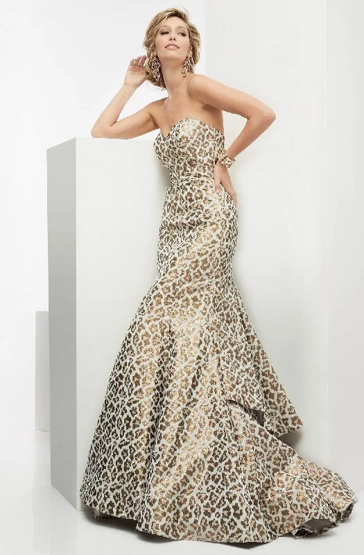 Shop Early, Save Big!Jasz Couture - Strapless Leopard Mermaid Gown 5911 - 1 pc Leopard In Size 0 Available Shop Early, Save Big!Jasz Couture - Strapless Leopard Mermaid Gown 5911 - 1 pc Leopard In Size 0 Available
