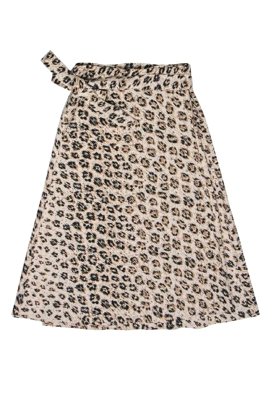 Score Huge Discounts Today!Joie - Beige & Black Leopard Print Linen Wrap Skirt Sz 4 Score Huge Discounts Today!Joie - Beige & Black Leopard Print Linen Wrap Skirt Sz 4