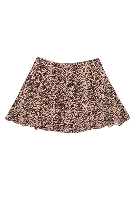 Save More Than Ever!Joie - Beige & Brown Leopard Print Miniskirt Sz 6