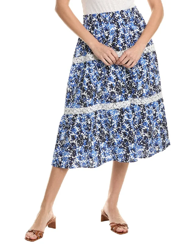 Every Deal is a Steal!Jones New York Tiered Lace Linen-Blend Maxi Skirt