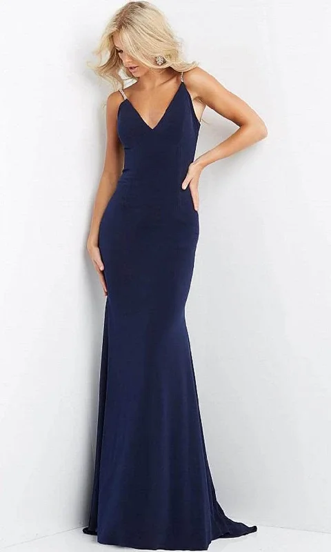 Shop Smart, Save Big!Jovani - Embellished Backless Trumpet Dress 07297SC - 1 pc Navy In Size 00 Available Shop Smart, Save Big!Jovani - Embellished Backless Trumpet Dress 07297SC - 1 pc Navy In Size 00 Available