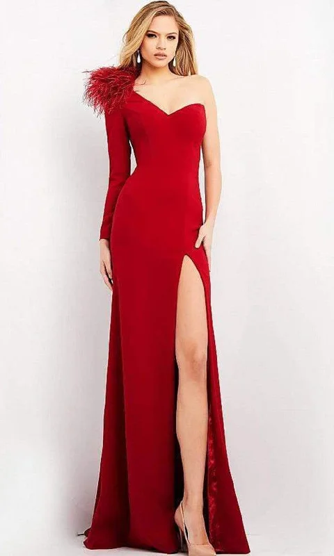 Your Wallet Will Thank You!Jovani - Feather Ornate Asymmetric Gown 06444SC - 1 pc Black In Size 2 Available Your Wallet Will Thank You!Jovani - Feather Ornate Asymmetric Gown 06444SC - 1 pc Black In Size 2 Available