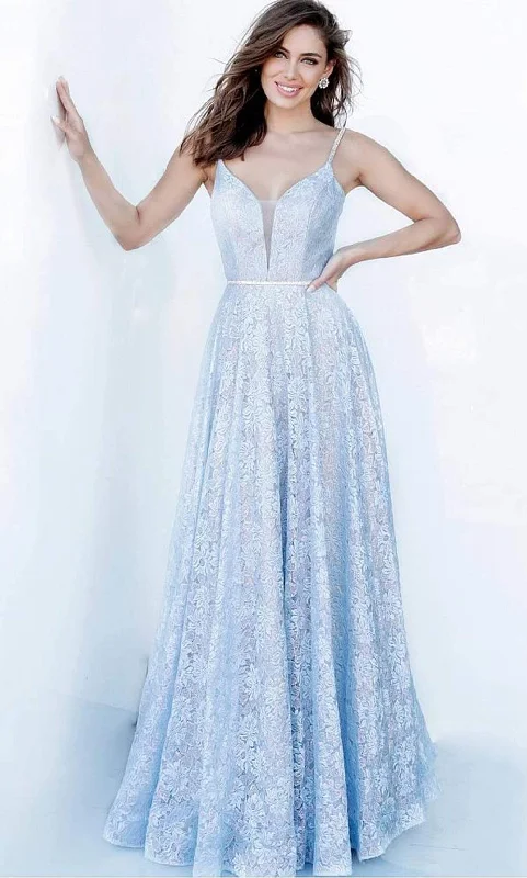 Save Money, Shop Happy!JVN by Jovani - JVN03111 Illusion Deep V-Neck Sleeveless A-Line Lace Gown Save Money, Shop Happy!JVN by Jovani - JVN03111 Illusion Deep V-Neck Sleeveless A-Line Lace Gown