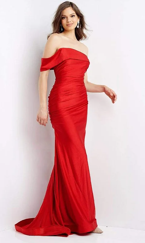 Limited Time Offer!JVN by Jovani - Ruched Mermaid Gown JVN07640SC
