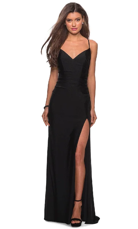 Flash Deals – Act Quickly!La Femme - 28206 Long Crisscross Strapped High Slit Sheath Gown Flash Deals – Act Quickly!La Femme - 28206 Long Crisscross Strapped High Slit Sheath Gown