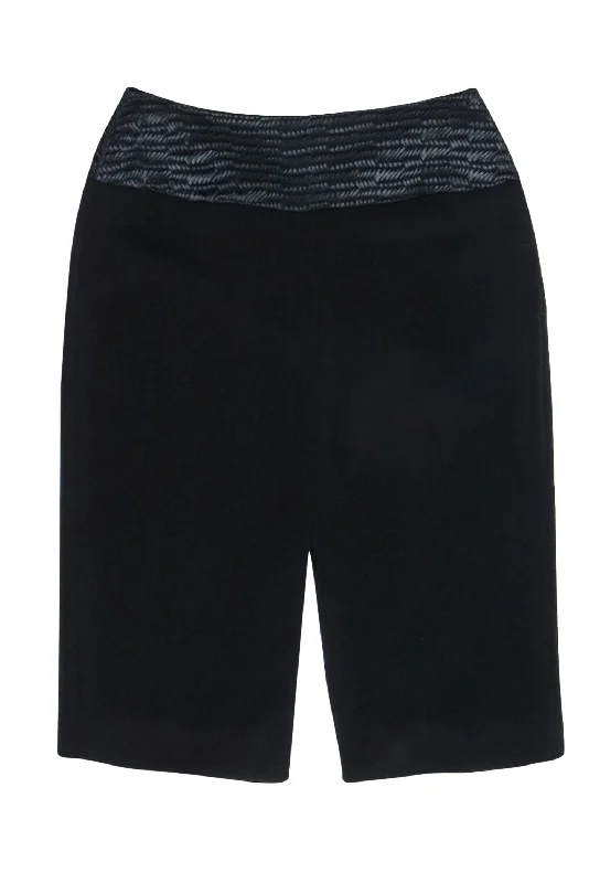 One Day Only – Huge Savings!L’Agence - Black Pencil Skirt w/ Braided Faux Leather Trim & Center Slit Sz 6 One Day Only – Huge Savings!L’Agence - Black Pencil Skirt w/ Braided Faux Leather Trim & Center Slit Sz 6