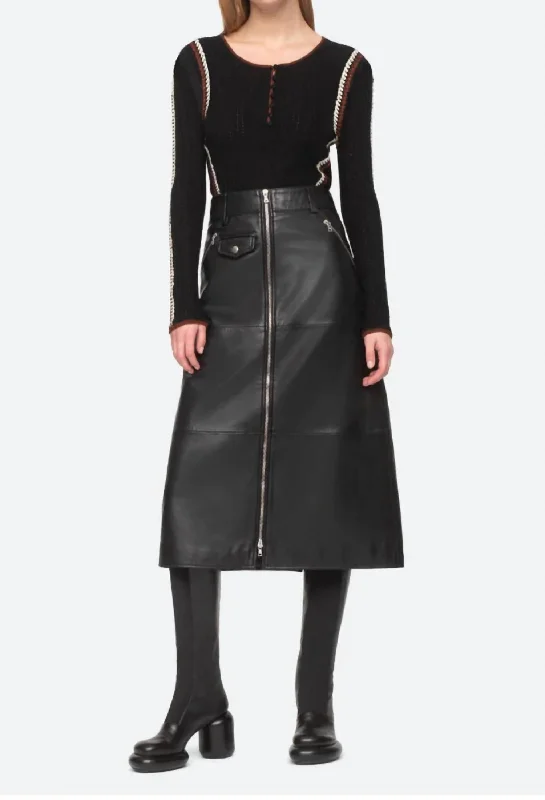 Save Up to 50% Off!Lilia Leather Skirt In Black