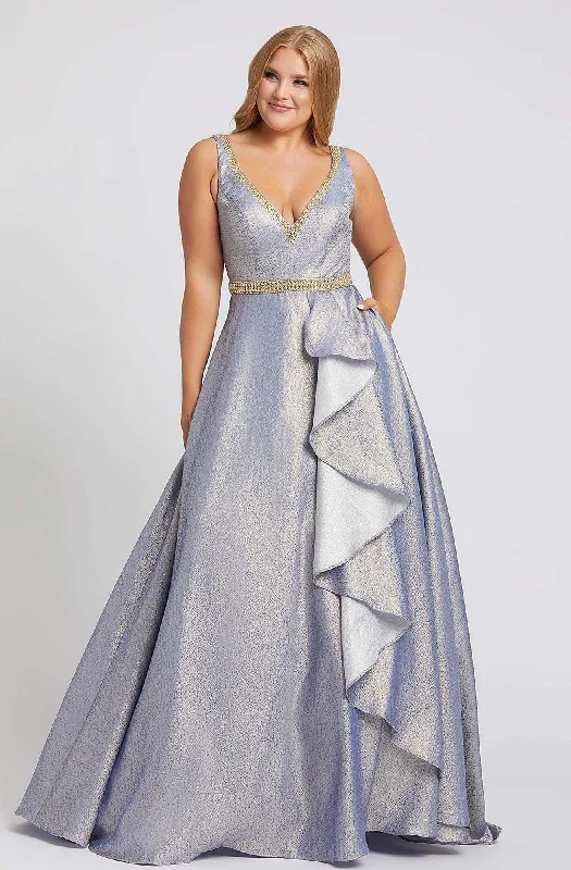 Instant Savings Await!Mac Duggal Fabulouss - 48978F V-Neck Ruffled A-line Dress
