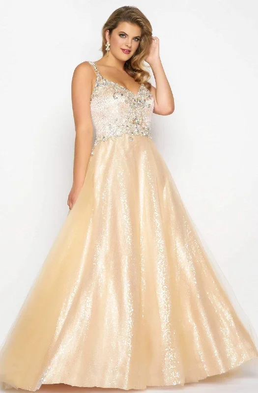 Flash Sale – Act Fast!Mac Duggal - 65037F Embellished Shimmering Evening Gown