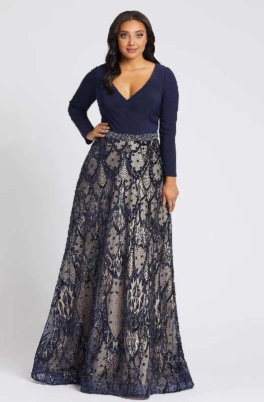 Save More When You Shop More!Mac Duggal Fabulouss - 67241F Long Sleeves Netted Long Dress Save More When You Shop More!Mac Duggal Fabulouss - 67241F Long Sleeves Netted Long Dress