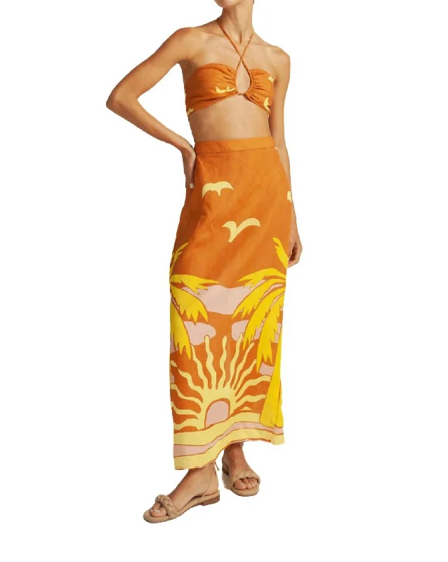 Get More for Less!Magda Midi Pencil Skirt In Orange