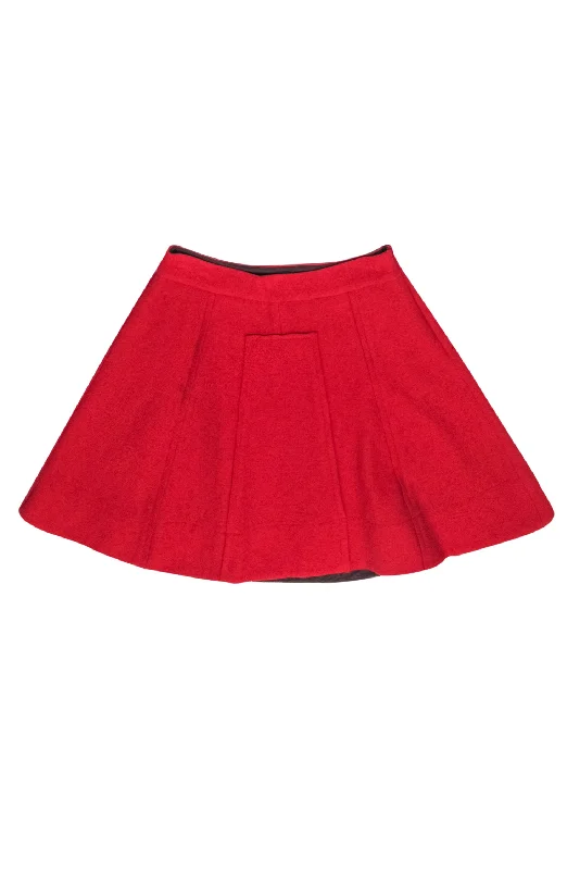 Shop Early, Save Big!Marc by Marc Jacobs - Red Fuzzy Textured Paneled Miniskirt Sz S