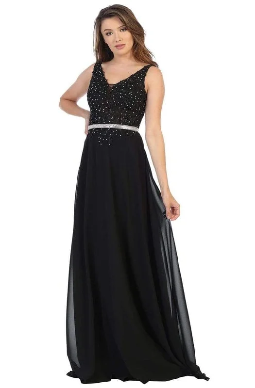 Your Chance to Save is Now!May Queen - V-Neck Embellished Formal Dress MQ1701 - 1 pc Black In Size 10 Available Your Chance to Save is Now!May Queen - V-Neck Embellished Formal Dress MQ1701 - 1 pc Black In Size 10 Available