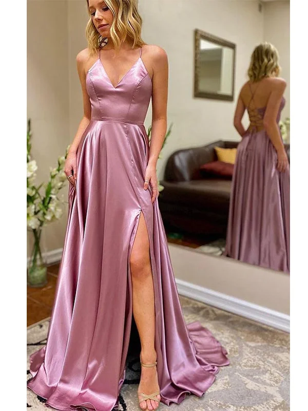 Grab Yours Before It’s Too Late!Popular Long A-line Simple V-Neck Modest Evening Prom Dresses with Slit PD234 Grab Yours Before It’s Too Late!Popular Long A-line Simple V-Neck Modest Evening Prom Dresses with Slit PD234