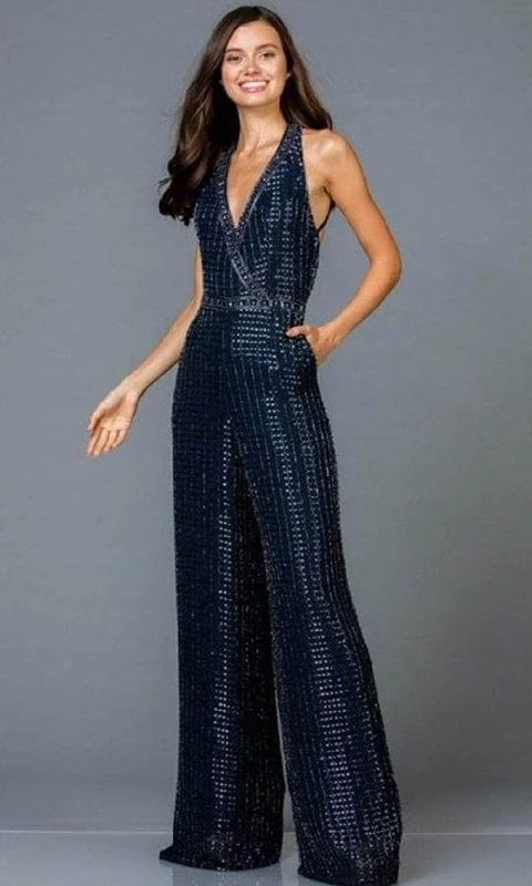 Unmissable Offers Await!SCALA - V-Neck Lattice Jumpsuit 48941