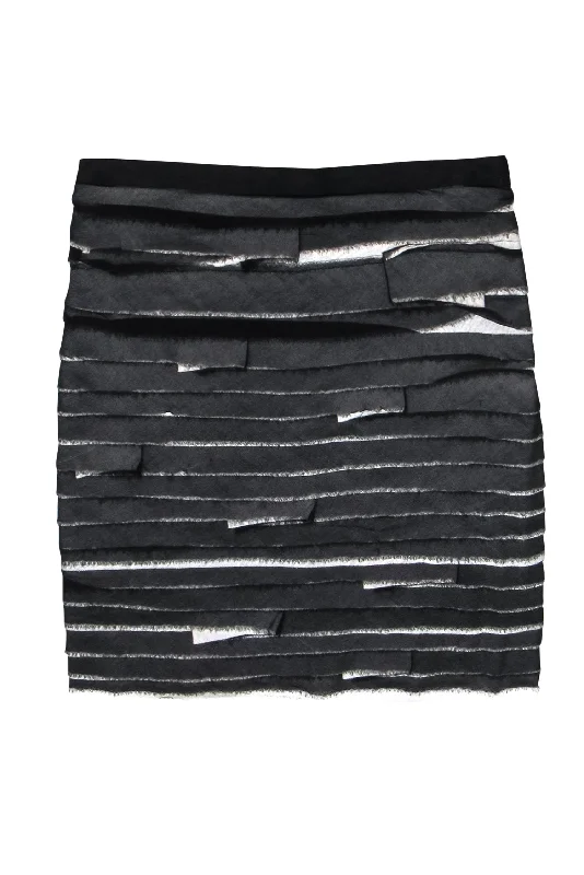 Score Huge Discounts Today!Robert Rodriguez - Black & White Layered Strip Miniskirt Sz 6