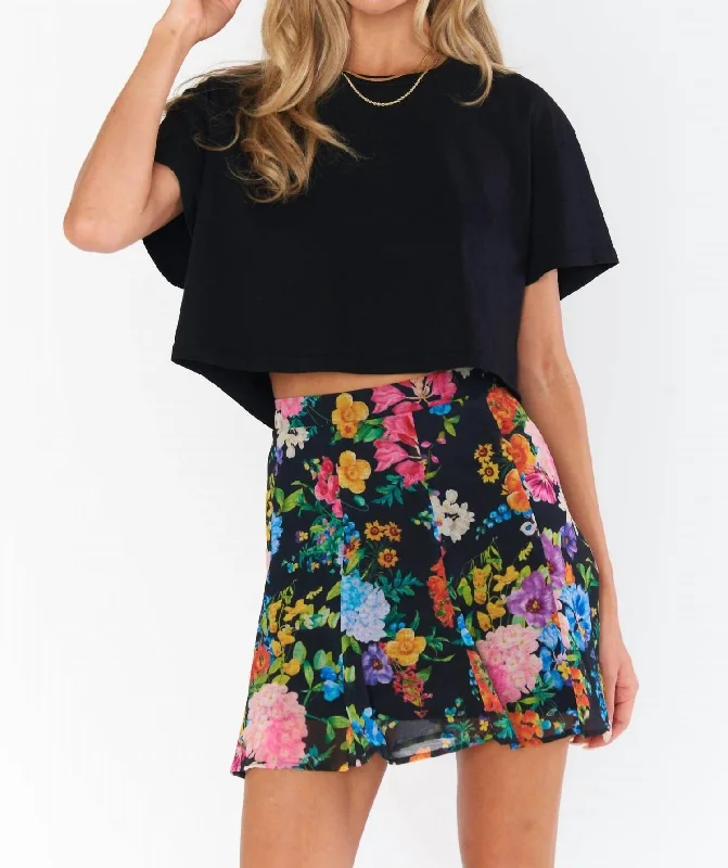Best Offers of the Month!Skater Mini Skirt In Midnight Botanical Floral