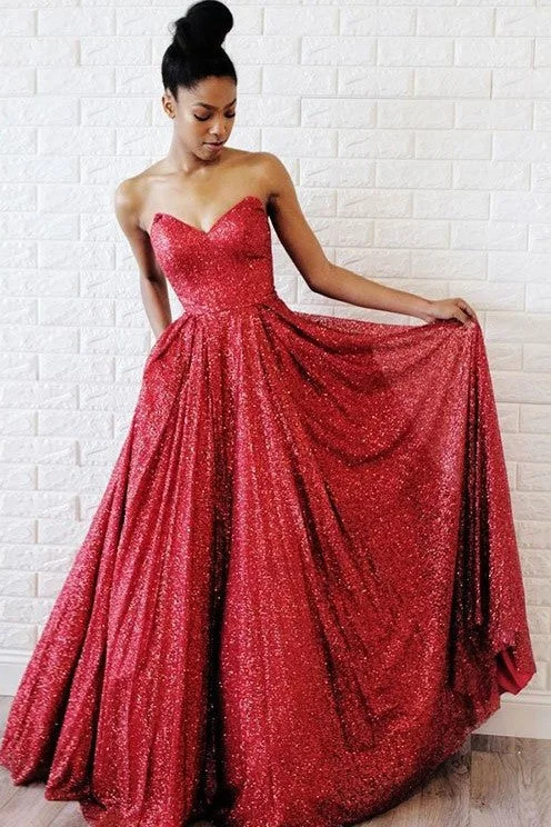 Special Discounts Inside!Sweetheart Red Sequin Prom Dress 2019 Styles
