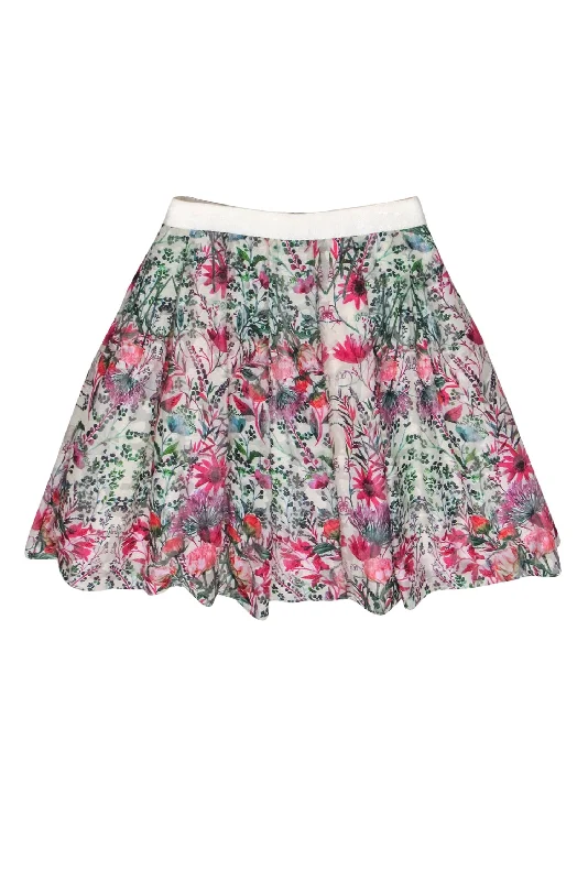Your Exclusive Offer Awaits!Ted Baker - White & Pink Floral Textured A-Line Skirt Sz 6 Your Exclusive Offer Awaits!Ted Baker - White & Pink Floral Textured A-Line Skirt Sz 6