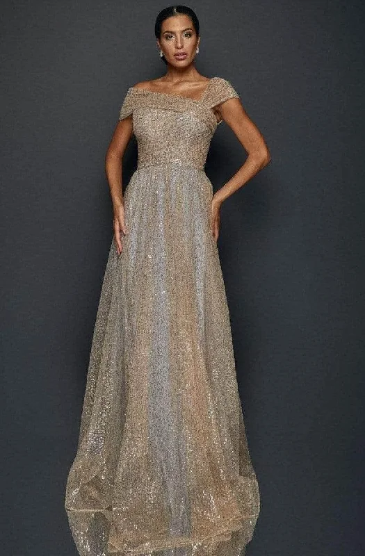Price Drops You’ll Love!Terani Couture - Asymmetric Sequin Evening Gown 1922E0212 - 1 pc Gold Silver In Size 2 Available Price Drops You’ll Love!Terani Couture - Asymmetric Sequin Evening Gown 1922E0212 - 1 pc Gold Silver In Size 2 Available