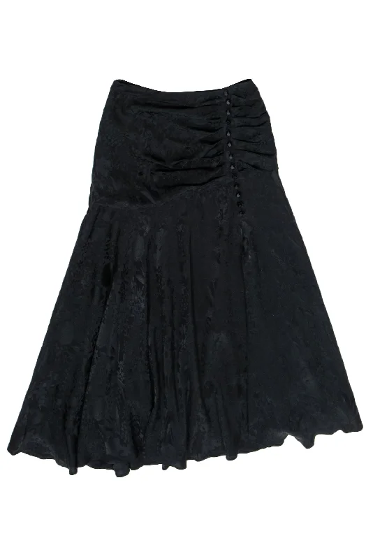 The Best Sale of the Year!Wilfred by Aritzia - Black Floral Jacquard "Tango" Ruched Midi Skirt Sz 6 The Best Sale of the Year!Wilfred by Aritzia - Black Floral Jacquard "Tango" Ruched Midi Skirt Sz 6
