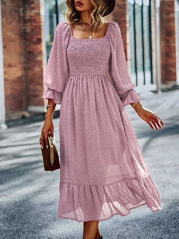 Everything Must Go!FashionSierra - Chic Lace Lantern Sleeve Ruffles Square Collar Dress Everything Must Go!FashionSierra - Chic Lace Lantern Sleeve Ruffles Square Collar Dress