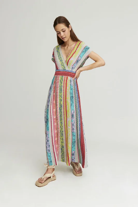 Special Discounts Inside!AM Basil Multi Maxi Dress 560338