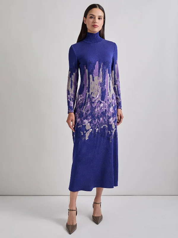 The Best Sale of the Year!A-Line Watercolor Soft Knit Maxi Dress