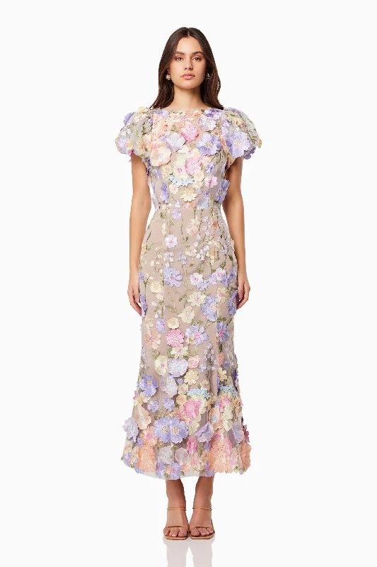 Shop Smart, Save Big!Astraea 3D Lace Maxi Dress In Purple