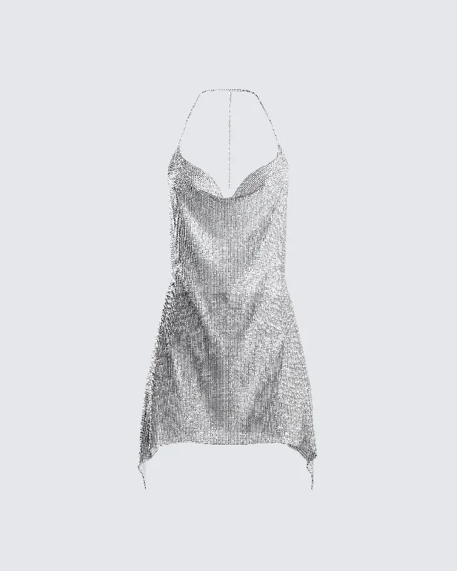Seasonal Sale – Shop Now!Blane Silver Rhinestone Dress
