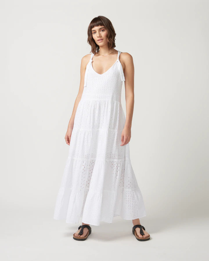 Your Exclusive Offer Awaits!White Eyelet Maxi Dress