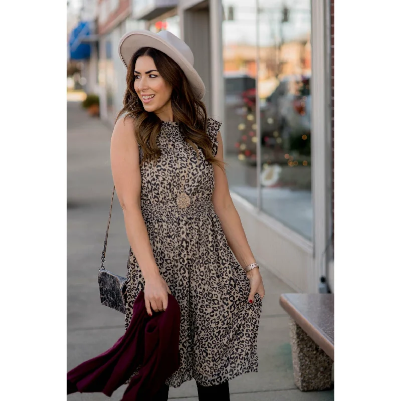 Incredible Savings Inside!Cinched Waist Leopard Dress