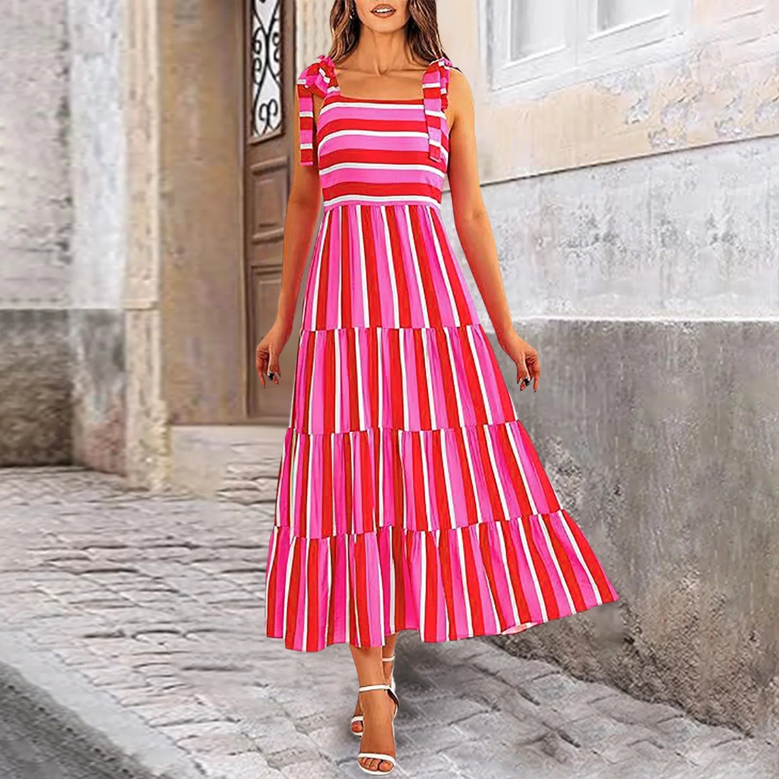 Score Big Savings Today!Sleeveless Tiered Flowy Floral Casual Long Women's Summer Boho Dress Score Big Savings Today!Sleeveless Tiered Flowy Floral Casual Long Women's Summer Boho Dress