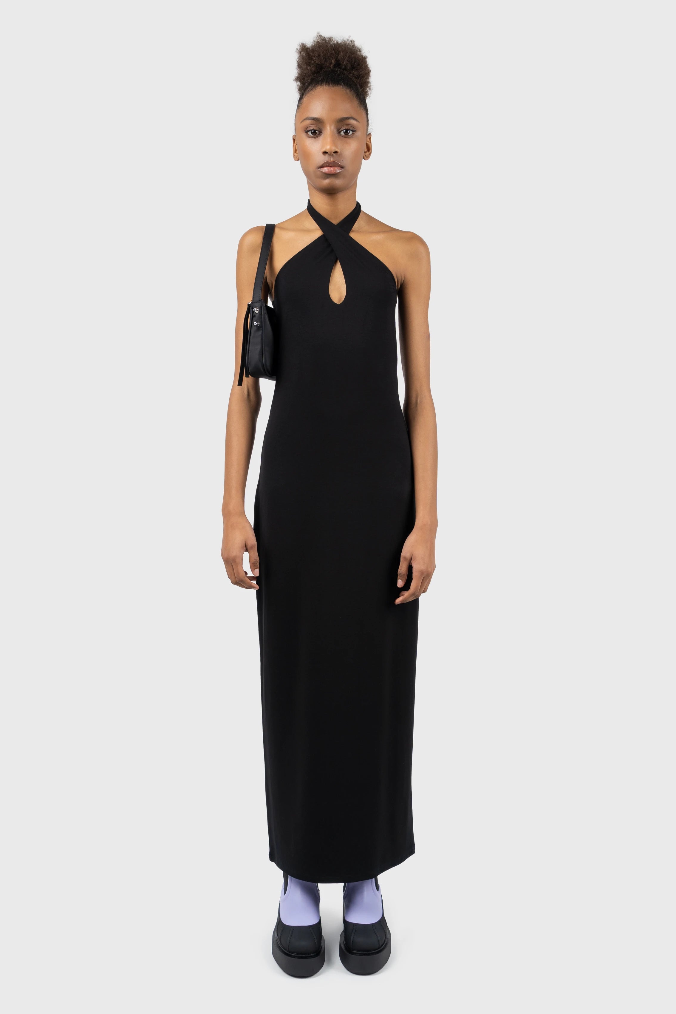 Shop Today, Save Tomorrow!Cross Halterneck Jersey Column Maxi Dress