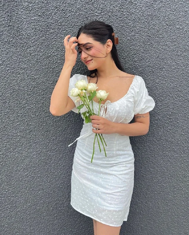 Every Deal is a Steal!DAISY- WHITE Cotton dress