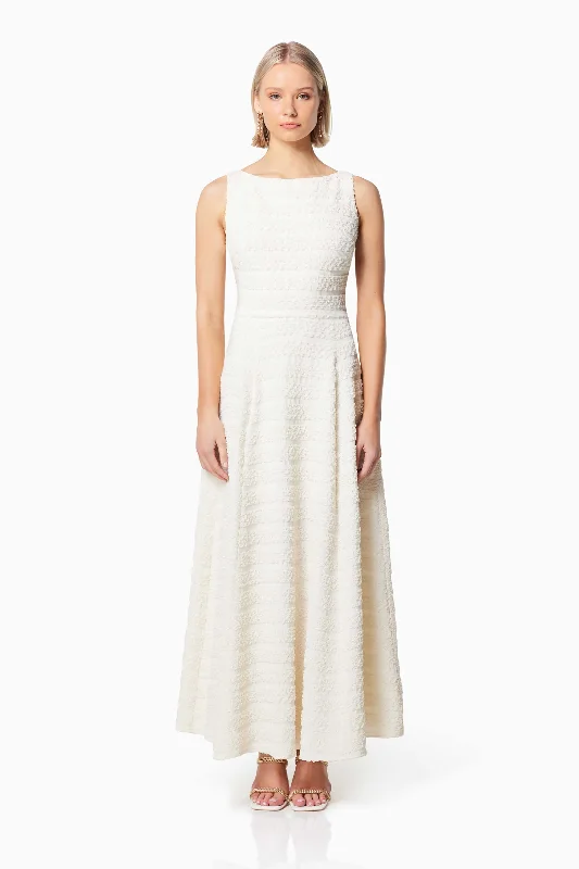 Massive Price Cuts!Decadence Textured Maxi Dress In White