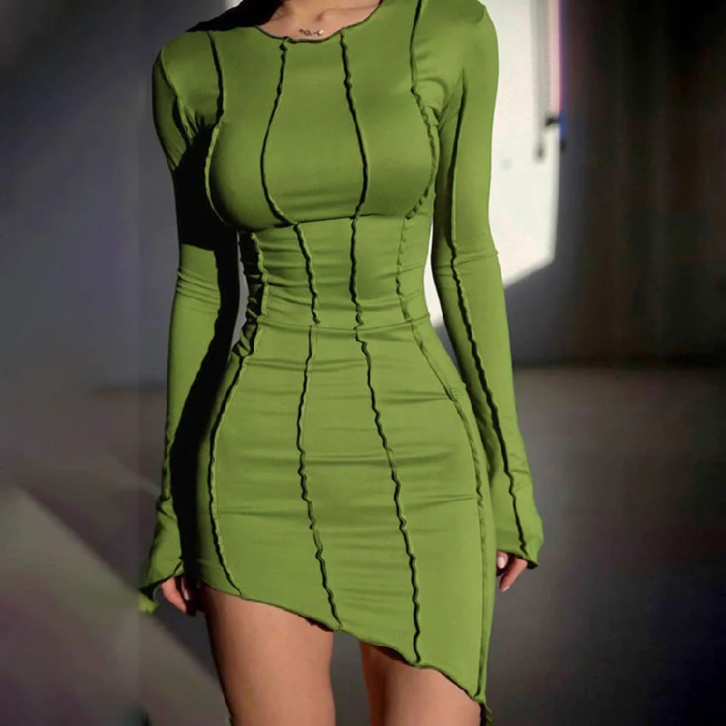Price Drops You’ll Love!Designed Irregular Round Neck Dress with a Sexy Short Skirt and Tight Hip Fit Price Drops You’ll Love!Designed Irregular Round Neck Dress with a Sexy Short Skirt and Tight Hip Fit