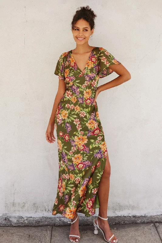 Steals and Deals Await!Garden Party - Floral Print Maxi Dress