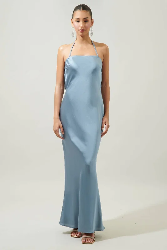 Every Deal is a Steal!Clara Strapless Open Back Satin Maxi Dress