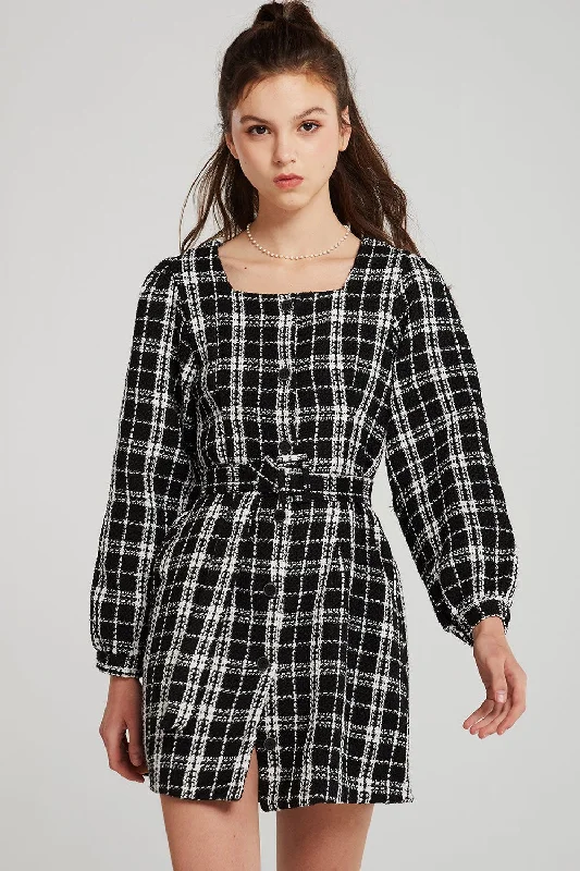 Shop More, Spend Less!Lisa Plaid Belted Dress