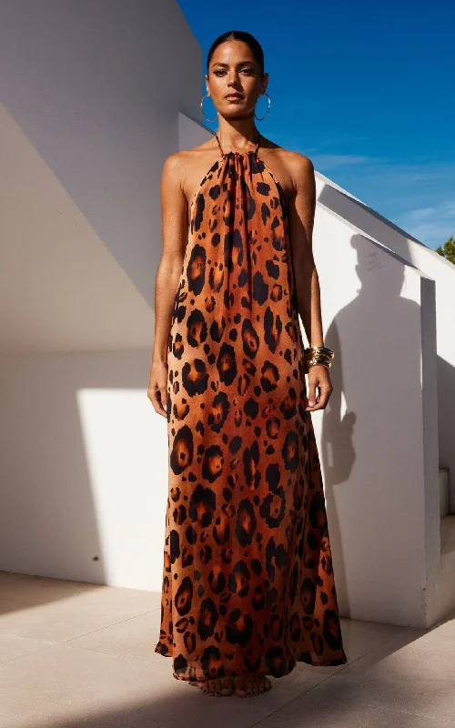 Exclusive Savings This Week!HALO Lorenzo Maxi Dress in Jungle Leopard