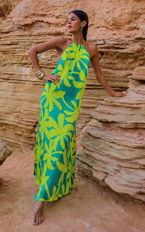 Hurry, Sale Ends Soon!HALO Lorenzo Maxi Dress in Lime Palm