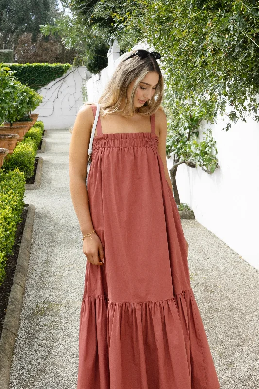 The Best Deals Won’t Wait!Louella Terracotta Louella Strappy Maxi Dress
