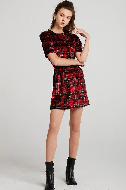 Time to Snag a Bargain!Mia Tartan Velvet Dress