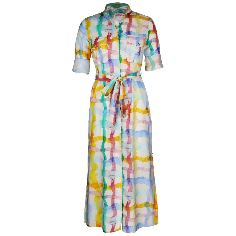 One Day Only – Huge Savings!Nellie Safari Maxi Dress Watercolour Check
