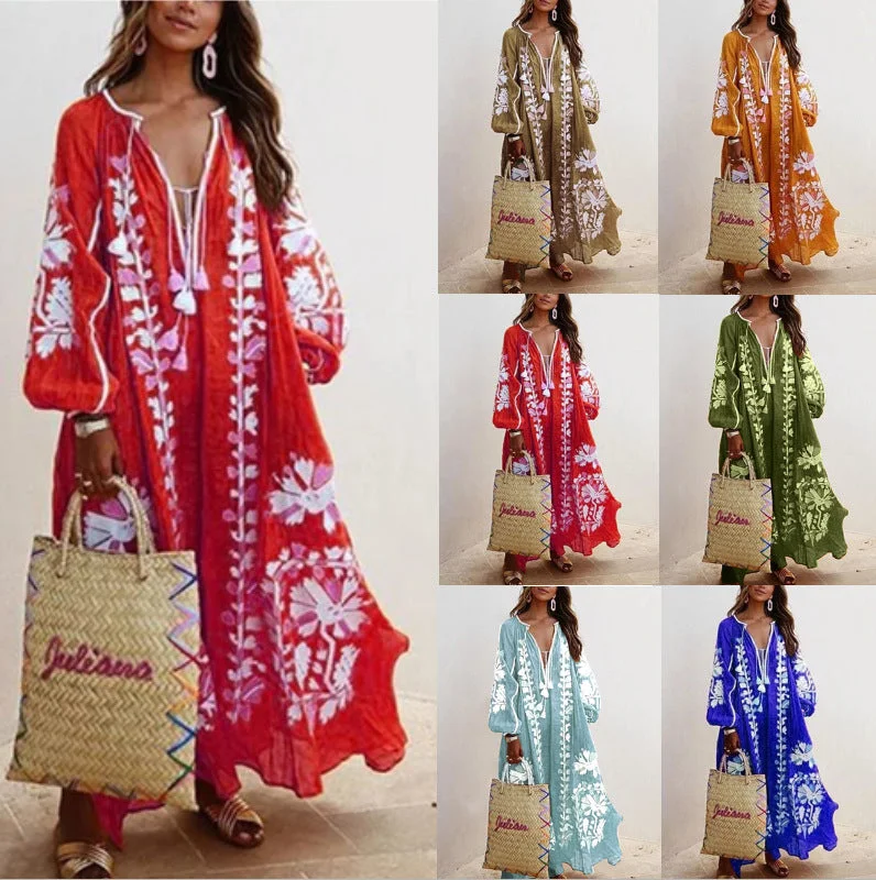 Shop Before It’s Gone!Pretty Autumn Collar Long Sleeve Printed Dresses