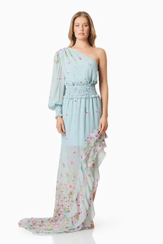 Only a Few Left – Order Now!Quilla Hilo One Shoulder Maxi Gown In Blue
